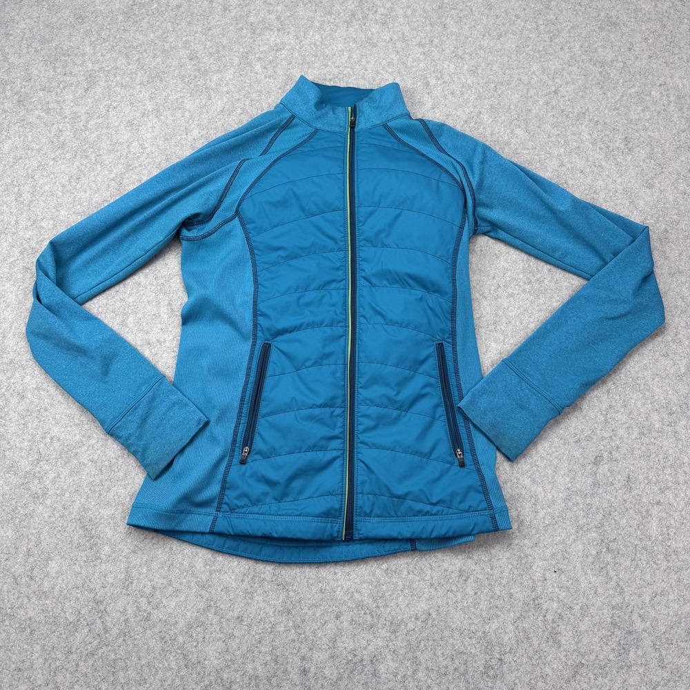 REI Jacket Womens Small Blue Insulated Hybrid Full Zip Running Hiking Stretch